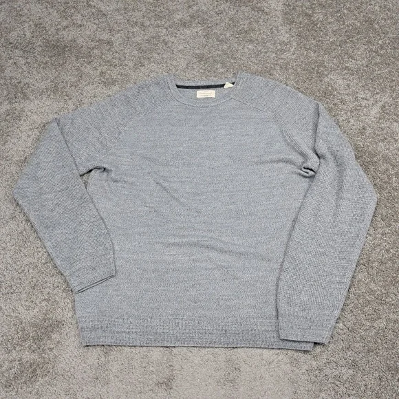 Weatherproof Vintage Mens Gray Waffle Knit Crewneck Sweater XL Acrylic - Picture 1 of 7